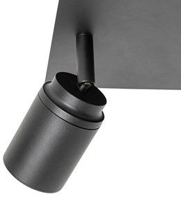 LED Foco de teto inteligente preto quadrado IP44 com 2 GU10 Wi-Fi - Ducha Moderno