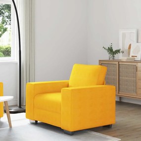 vidaXL Poltrona 60 cm tecido corduroy amarelo-claro