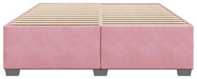 Estrutura de cama 180x200 cm veludo rosa