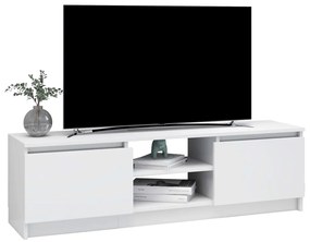 Móvel de TV 120x30x35,5 cm contraplacado branco brilhante