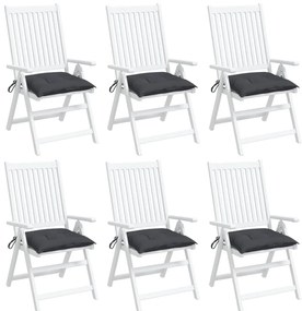 Almofadões de cadeira 6 pcs 50x50x7 cm tecido oxford antracite