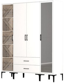 Roupeiro Kumsal PTR – Branco – 160 cm x 47,5 cm x 201,4 cm