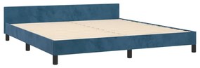 Estrutura de cama c/ cabeceira 160x200 cm veludo azul-escuro