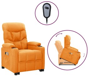 vidaXL Poltrona elevatória de massagens tecido amarelo