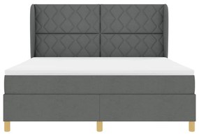 Cama Box com Colchão - Cinza Escuro, 180x200 cm, Tecido