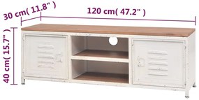 Móvel de TV 120x30x40 cm branco