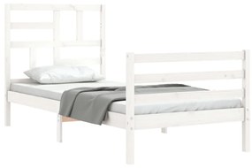 Estrutura de cama com cabeceira 90x200 cm madeira maciça