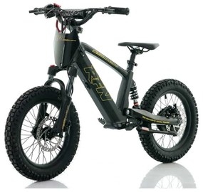 Bicicleta elétrica infantil 350W 16" Roan RXF Evo-S Preta e Dourada