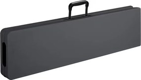 Conjunto de 2 bancos de jardim, campismo dobraveis em plástico 180cm antracite