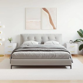 vidaXL Mesas de cabeceira 2pcs derivados de madeira branco brilhante