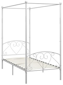 Estrutura de cama com dossel metal branco 90x200 cm