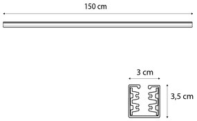 Trilho branco de 150 cm para trilho trifásico Moderno