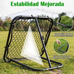 Rede de Ressalto para Futebol, 85 x 80 x 85 cm, Inclinação Regulável em 5 Níveis, Preto