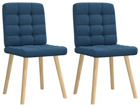 Cadeiras de jantar 2 pcs tecido azul