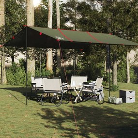 Lona de campismo 451x420 cm impermeável verde azeitona