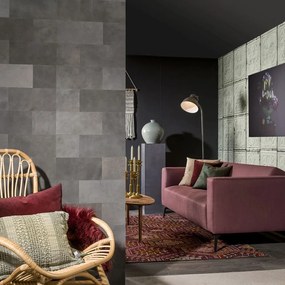 440933 WallArt Ladrilhos de couro Bowen 32 pcs cinzento-escuro