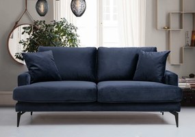 Sofá de 2 Lugares Papira – Azul Marinho – 175x90x88 cm