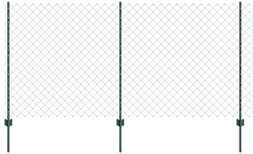 Cerca de Cadeia com 22 Postes U Verde 1,2x25 m Aço