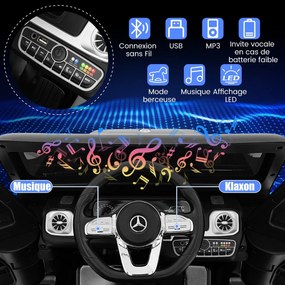 Carro elétrico para crianças Mercedes Benz G500 carro infantil elétrico com controle remoto branco