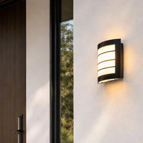 Candeeiro de parede exterior moderno preto IP44 - Miro