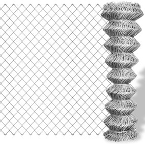 Cerca de arame 25x1,5 m aço galvanizado prateado
