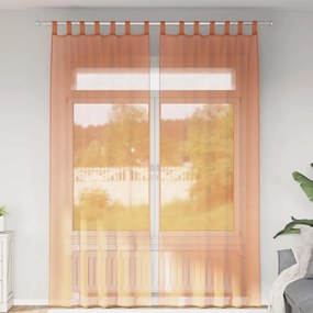 vidaXL Cortinas de voile com laços 2 pcs terracota 140x260 cm