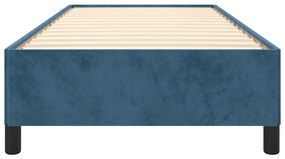Estrutura de cama sem colchão 100x200 cm veludo azul-escuro