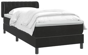 Cama com molas/colchão 80x220 cm veludo preto