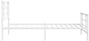 Estrutura de cama com cabeceira e pés 100x190 cm metal branco