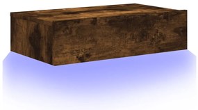 Móvel de TV com luzes LED 60x35x15,5 cm carvalho fumado