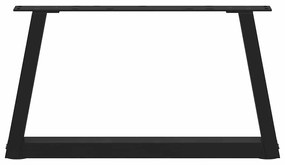 Pés para mesa de centro em V, 2 peças, preto, 60x(30-31,3) cm, aço