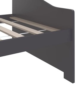 Sofá-cama de 3 lugares 90x200 cm pinho maciço cinzento-escuro