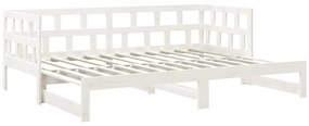 Sofá-cama de puxar 2x(90x200) cm pinho maciço branco