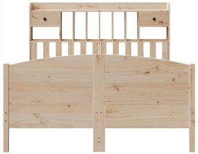 Cama com estante sem colchão 140x190 cm pinho maciço