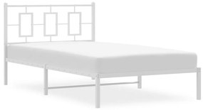 Estrutura de cama em metal com cabeceira 107x203 cm branco