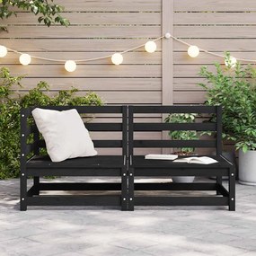 2 pcs conjunto lounge de jardim pinho maciço preto
