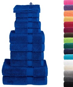 12pcs Conjunto toalhas banho premium SOLUND 600 gsm azul