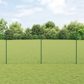 Cerca de Cadeia com 22 Postes U Verde 1,4x25 m Aço
