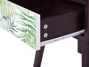 Mesa de cabeceira com 1 gaveta em cor de madeira escura RODES Beliani