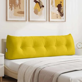 vidaXL Travesseiro para Costas Amarelo 160 x 24 x 50 cm Veludo