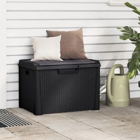 vidaXL Caixa de arrumação para jardim c/ assento 125 L PP antracite