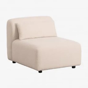 Módulo Central Para Sofá Modular Fogler Tecido Pele De Borrego Bege Creme - Sklum