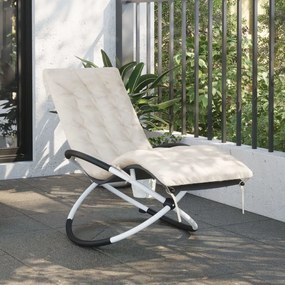 vidaXL Almofadão para espreguiçadeira 160x50x10 cm camurça creme