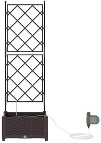 Jardineiras de Jardim 1 pc Castanho 40 x 40 x 126 cm Plástico