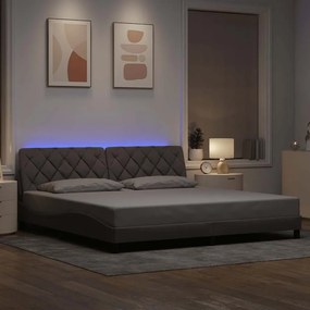 vidaXL Estrutura de cama com LED sem colchão 200x200 cm tecido