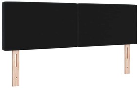Cabeceira LED com botão de cristal, estofada em veludo preto, 80 cm
