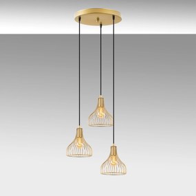 Candeeiro de Teto Telyildo – Dourado Brilhante – 44 x 44 x 117 cm