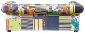 Sofá de 3 lugares em tecido patchwork verde claro CHESTERFIELD Beliani