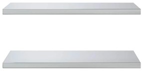 Prateleiras de parede 2 pcs 75x40x3 cm aço inoxidável prateado
