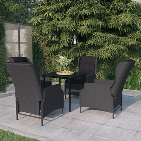 vidaXL 5 pcs conjunto de jantar para jardim cinzento-escuro